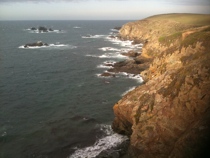 The coast at Lizard Point. Pirates, smugglers and wreckers haunt these coves.