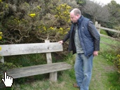 Jonathan inspects a bench...we don't know why