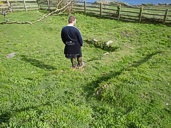 Matt, surveys the ruins