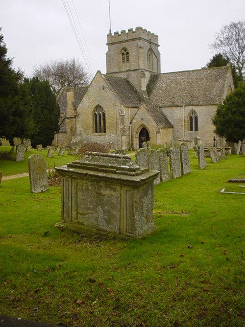 The parish church, at Minster Lovell on Christmas Day, 2003.